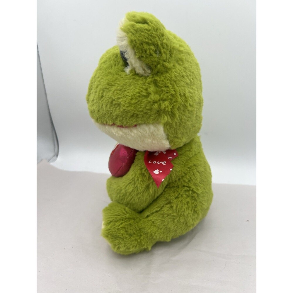 Inter American Frog Plush 10” Valentines Kiss Me Heart Stuffed Animal Green Love - Picture 7 of 13